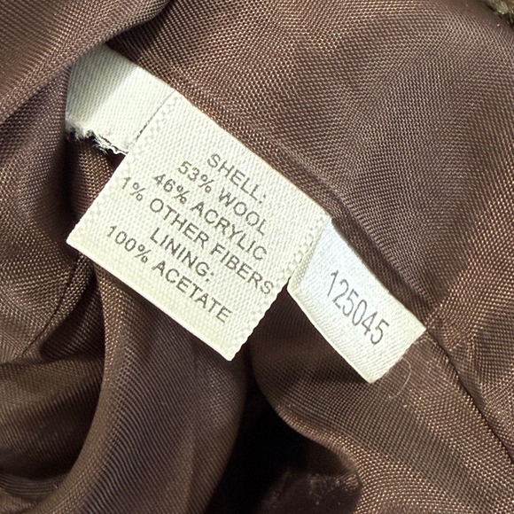 Ann Taylor Loft Single Breasted Wool Tweed Blazer 10 Shabby Chic Brown Girl Boss - Picture 8 of 10